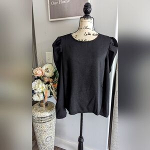 Elegant Black Puffy sleeve shirt